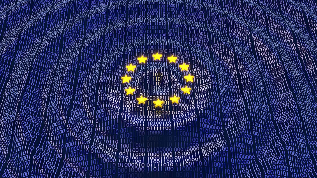 drapeau européen avec données autour