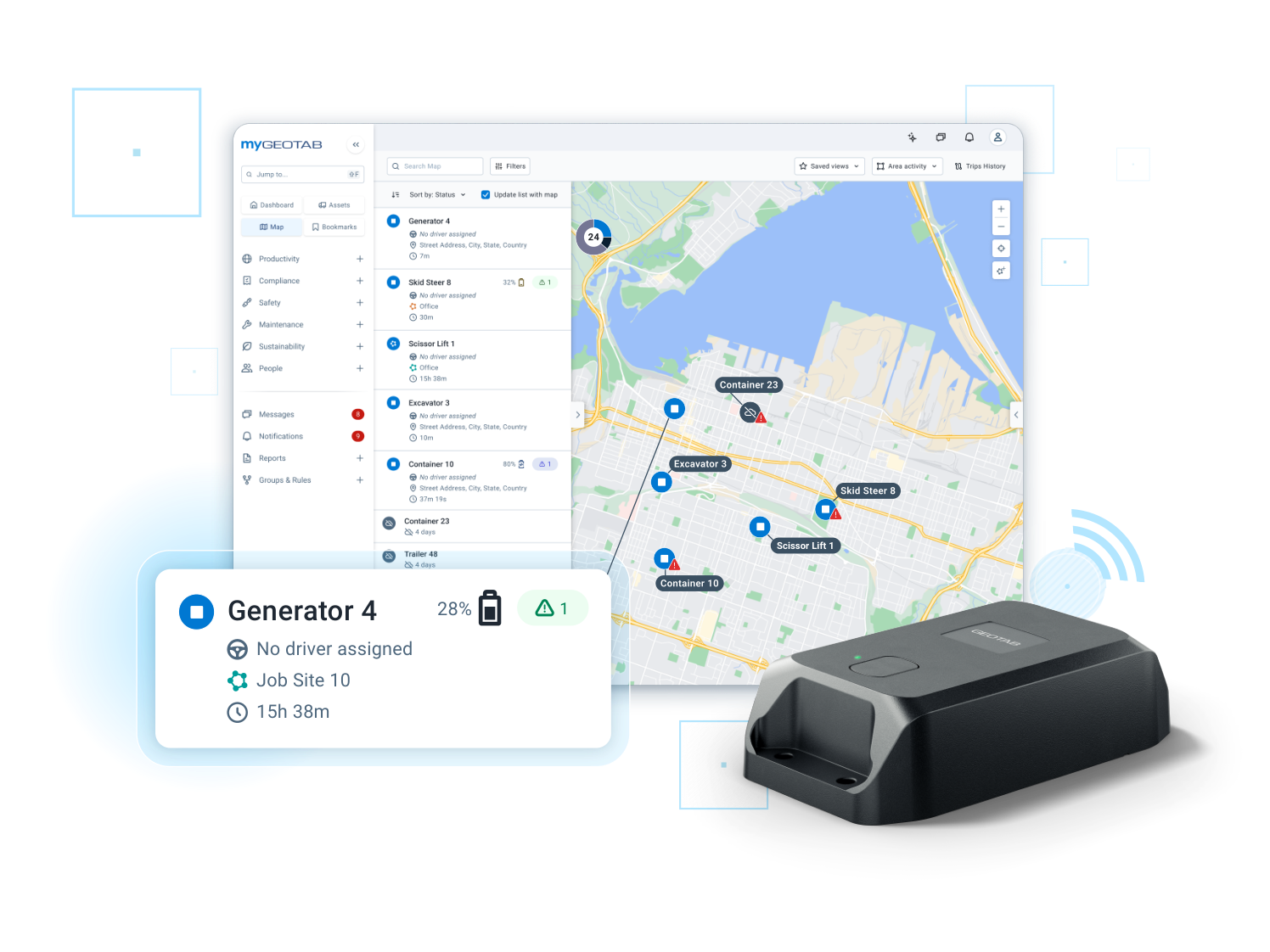 Tracciamento degli asset GO Anywhere in MyGeotab con un dispositivo GO Anywhere Plus