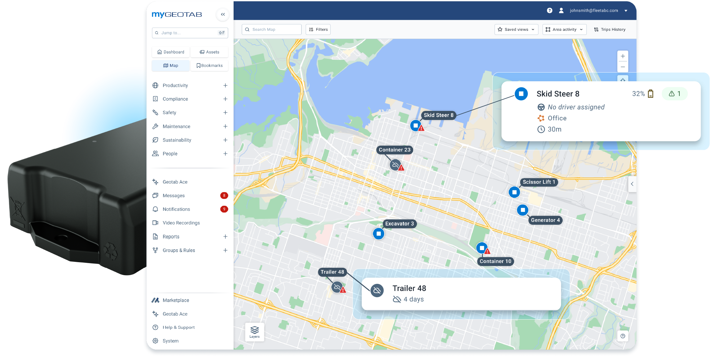 go anywhere asset tracking in mygeotab