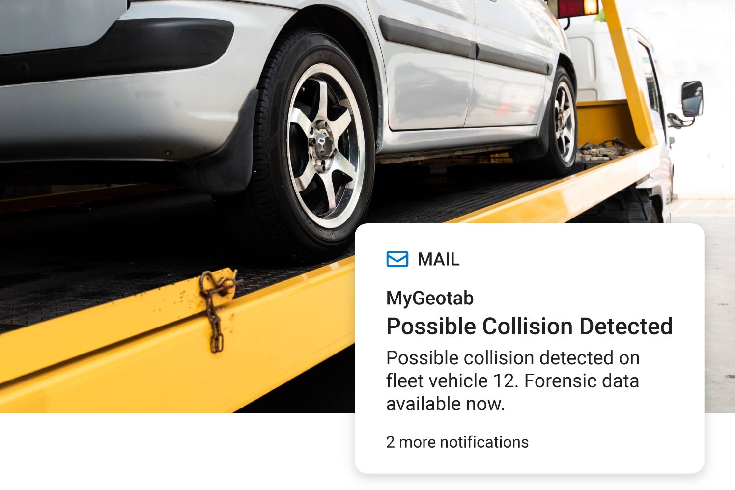 MyGeotab safety alert email notification emerging out of mobile phone