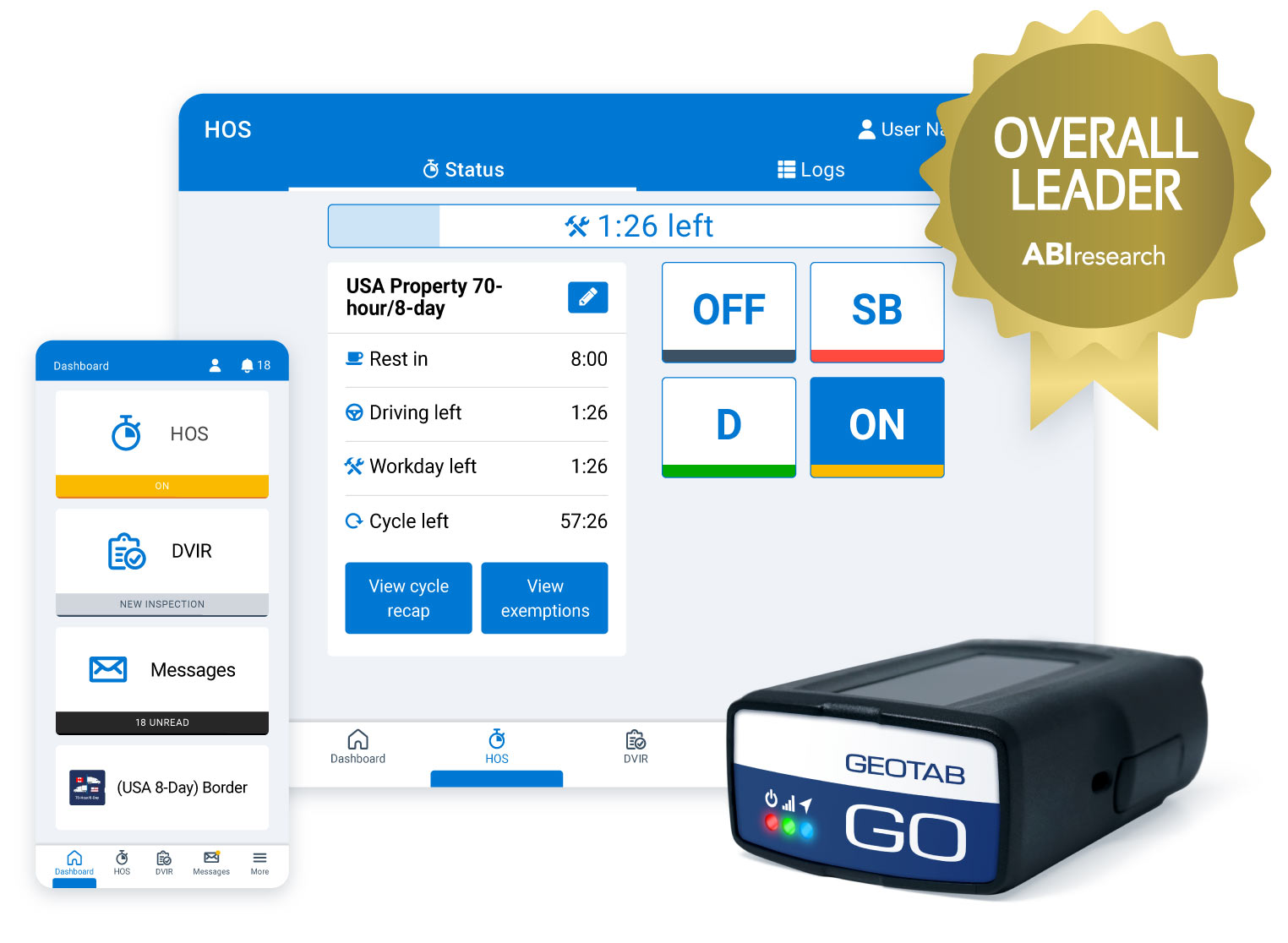 Geotab federal DOT compliance dashboard