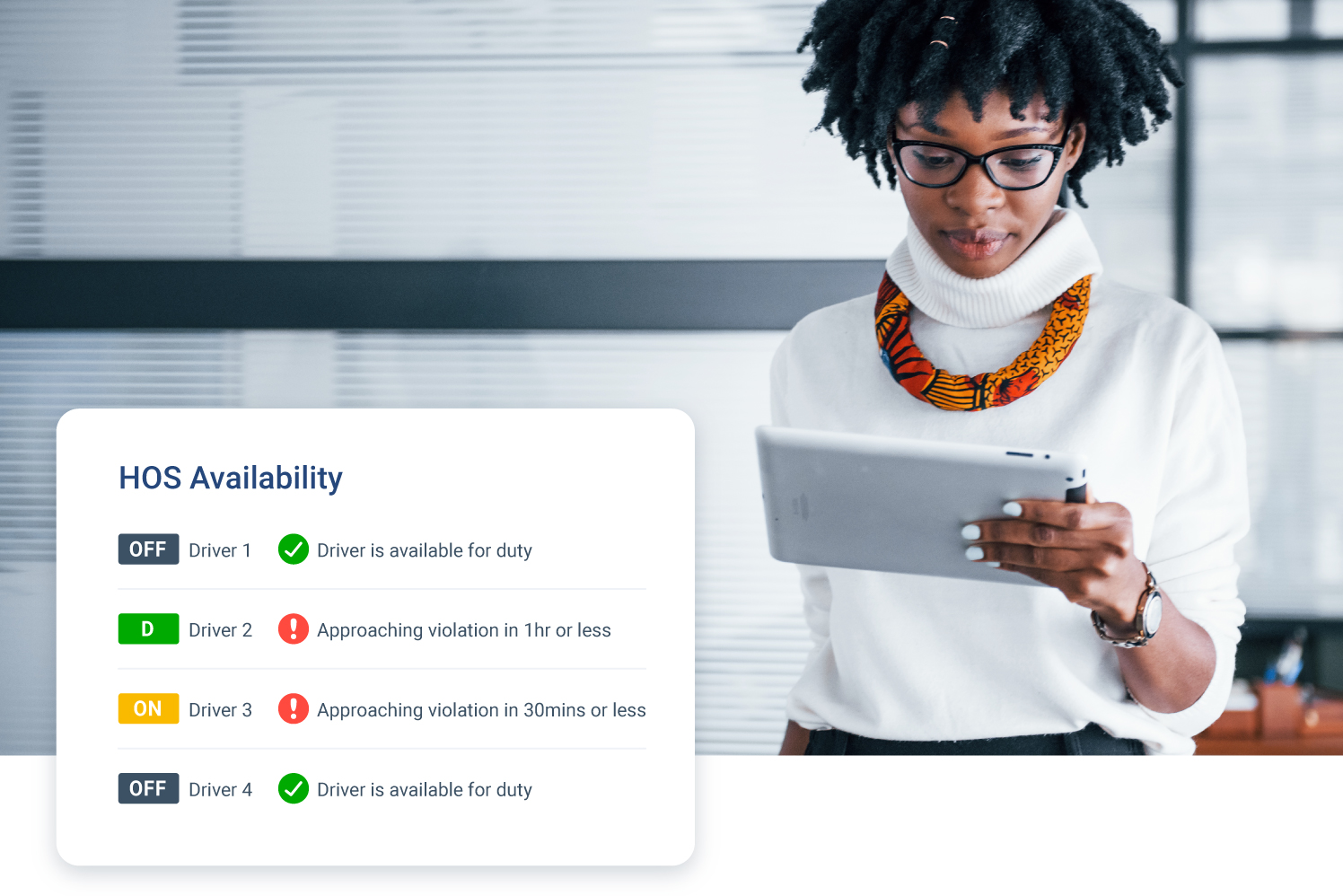 HOS Availability section on MyGeotab