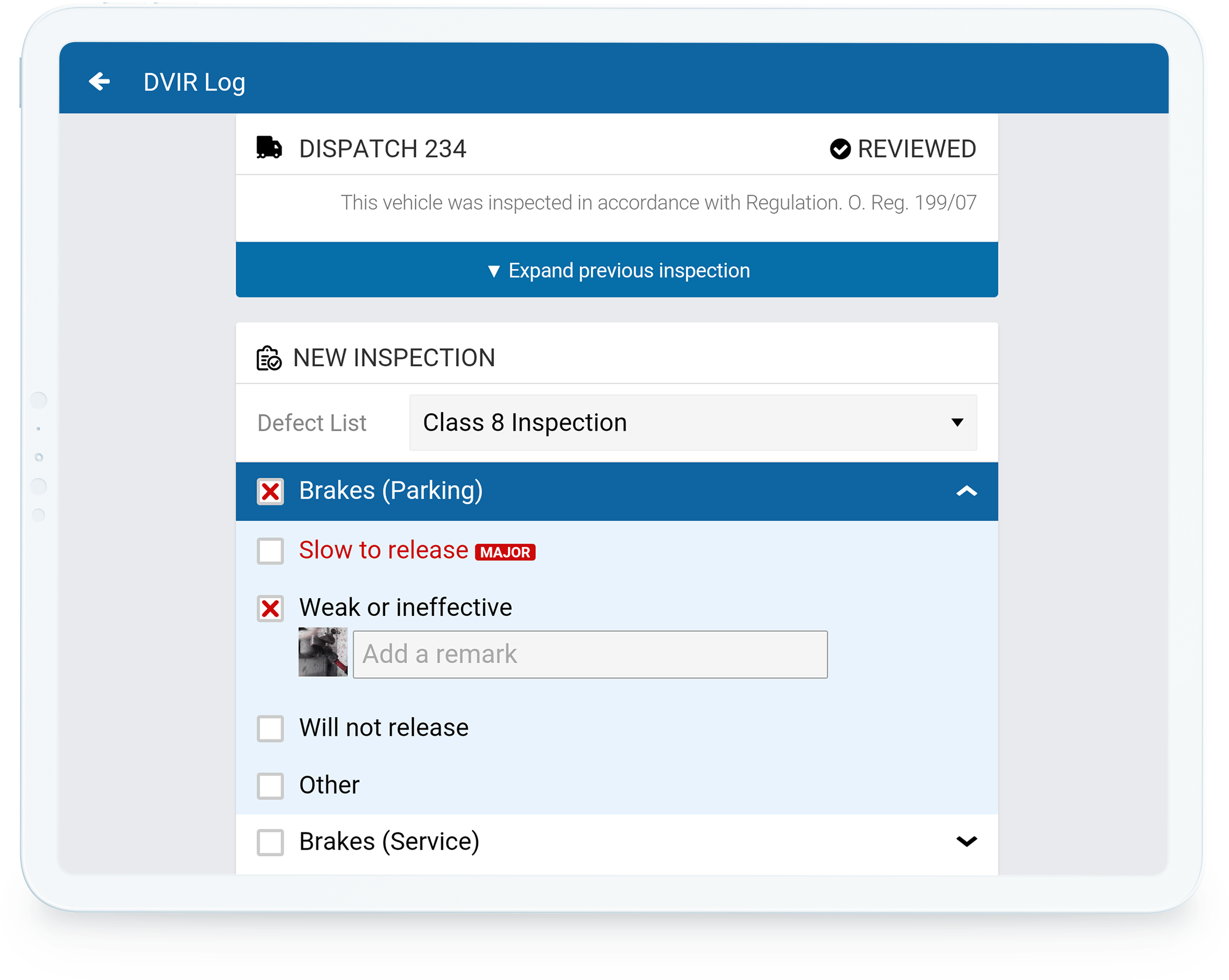 DVIR dashboard in MyGeotab Driver Vehicle Inspection Reporting (DVIR) software