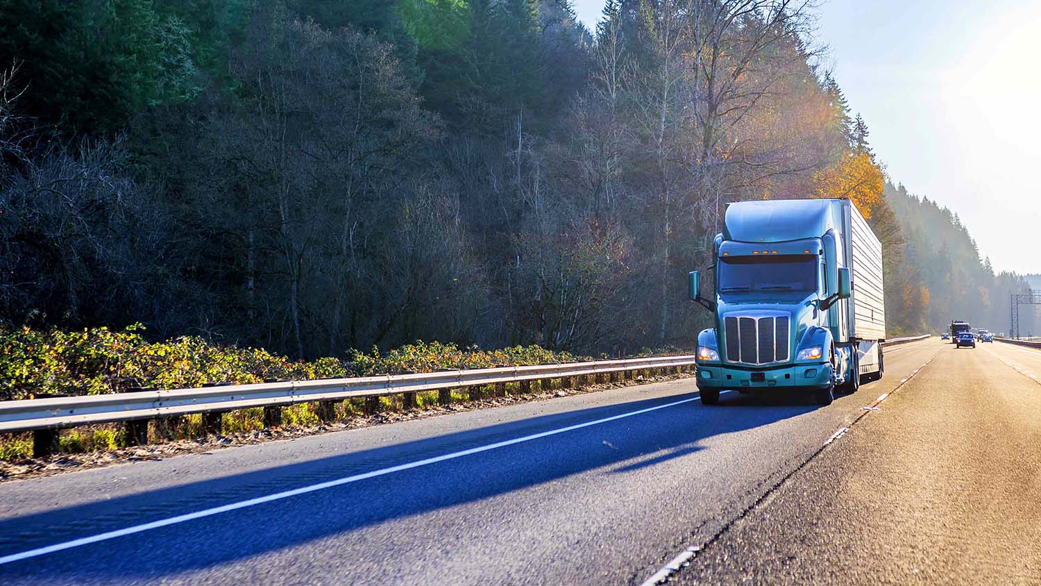 Truck driving on a road