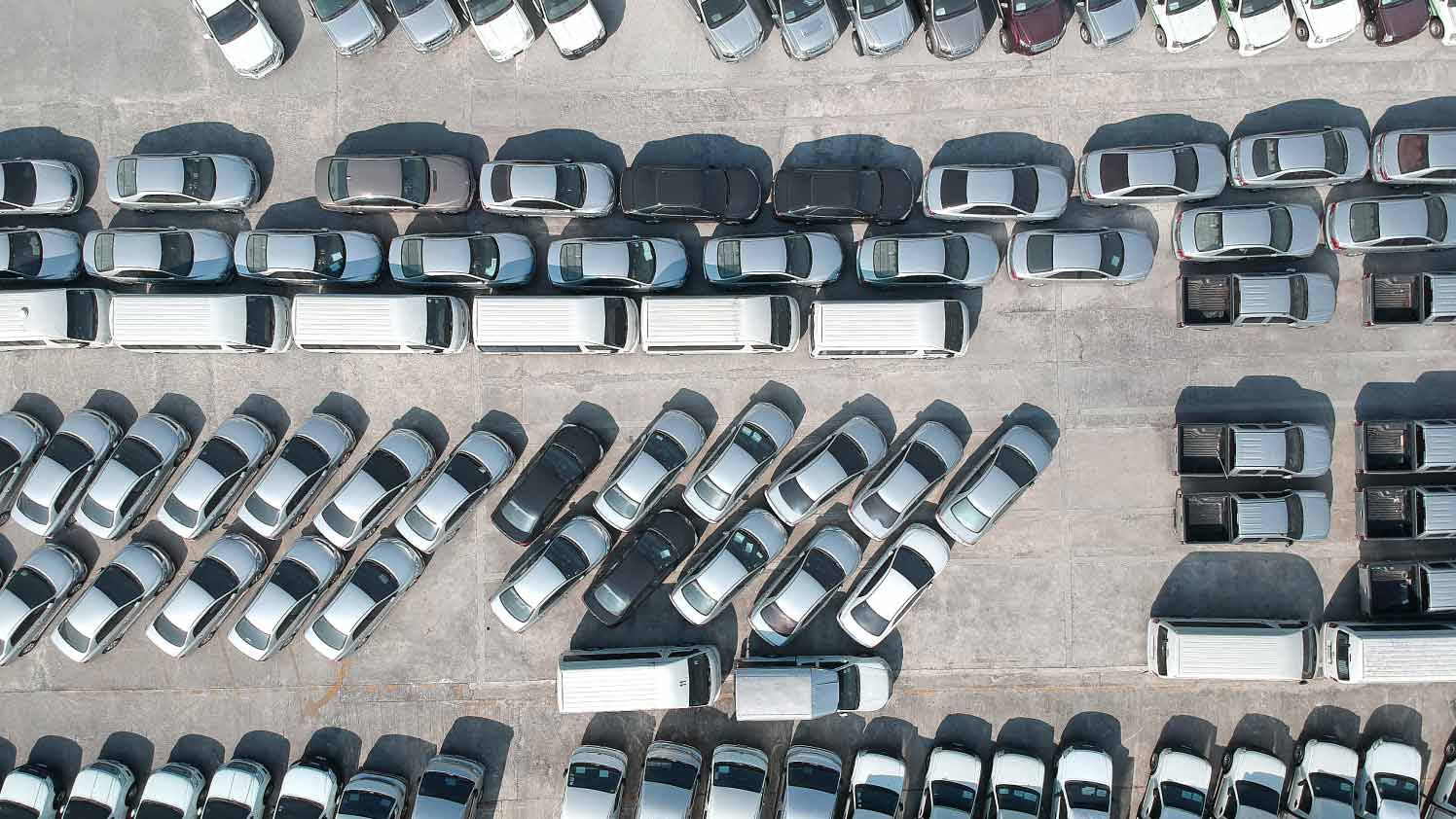 top down aerial shot of cars