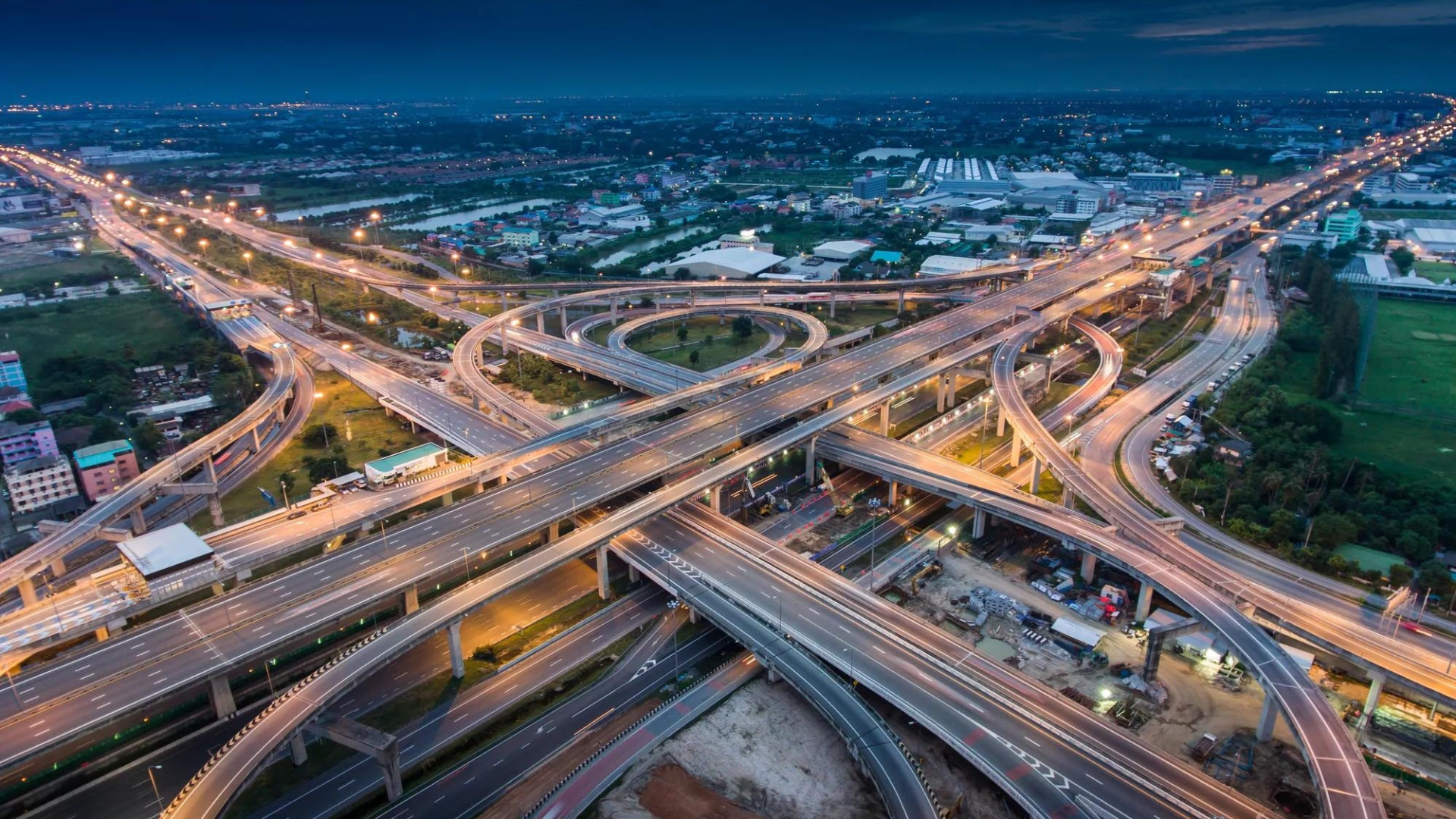 aerial highway intercahnge view