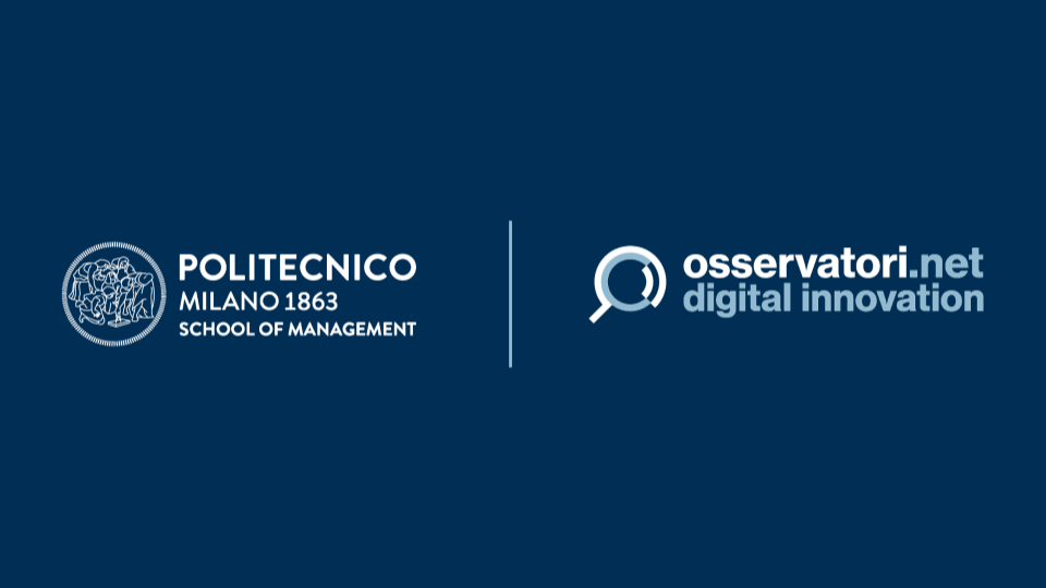 Logo Osservatorio School of Management su sfondo blu