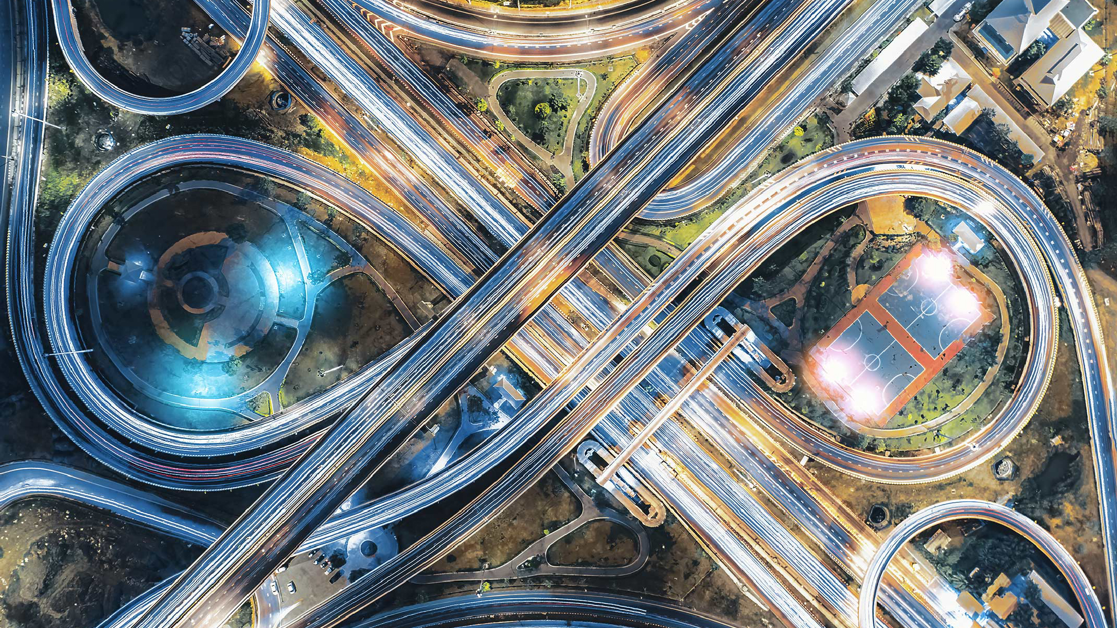 Autostrada nordamericana fotografata dall'alto