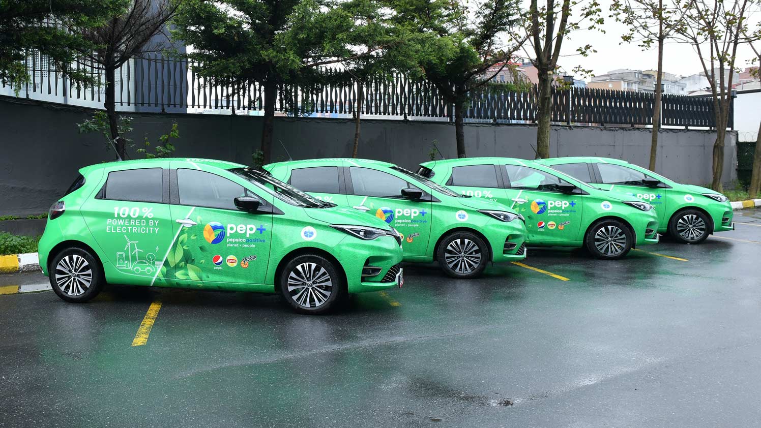 pepsico cars parked in a row