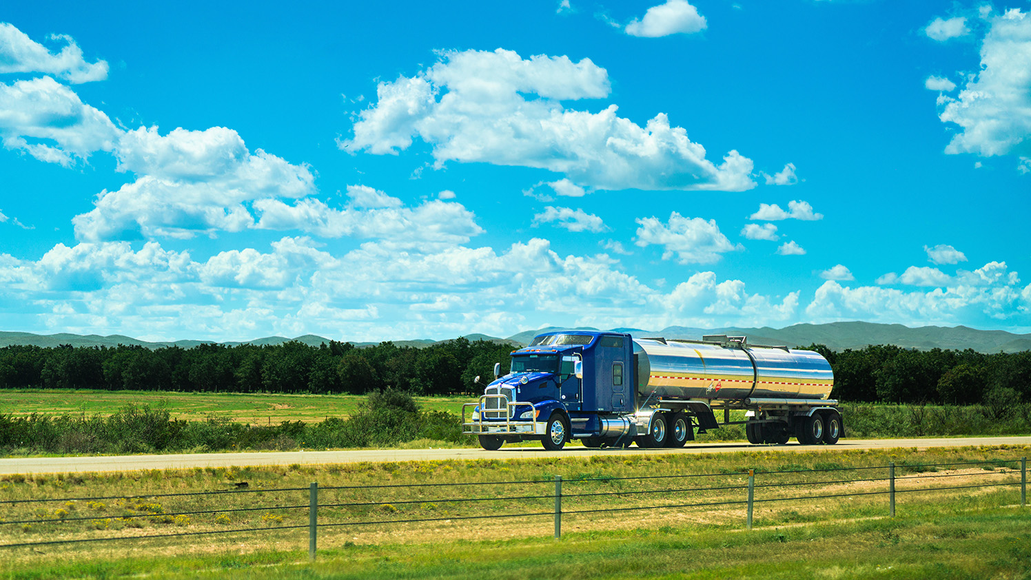 oil tanker on the road