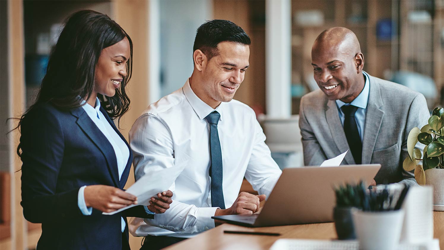 business people talking with each other