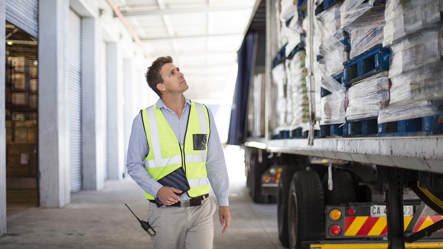 transport truck loading image