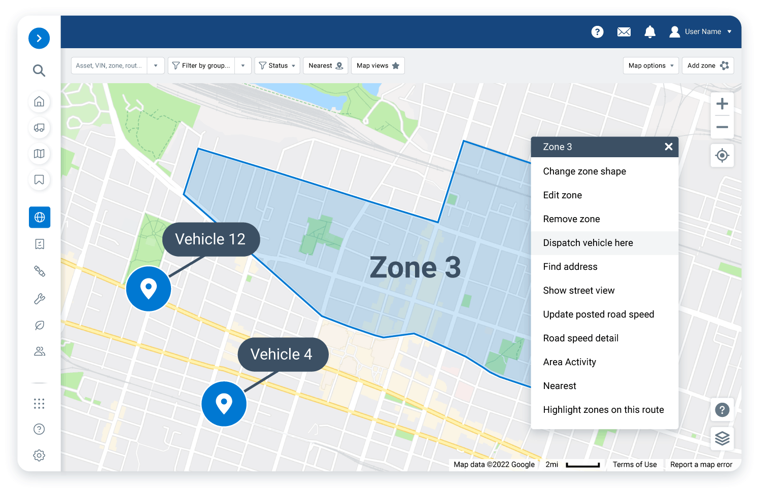 Real-time Dispatching in MyGeotab real-time fleet dispatching software, MyGeotab