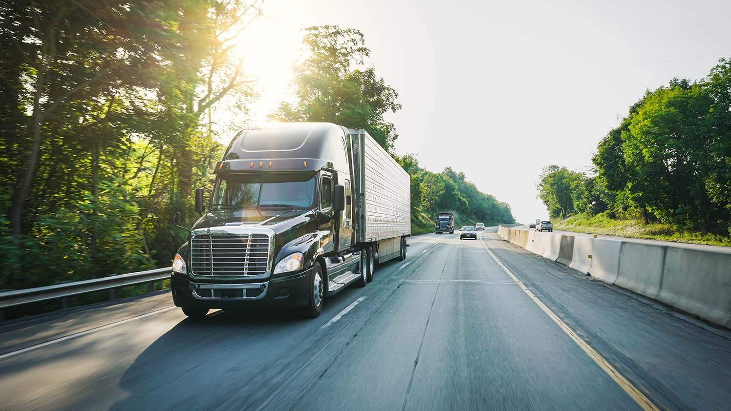 truck driving on a highway