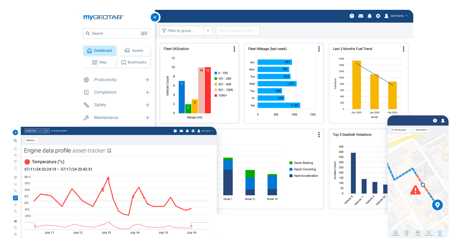 MyGeotab dashboard UI image