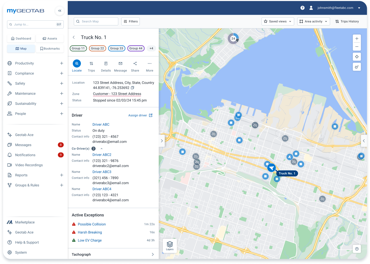 geotab real time gps tracking