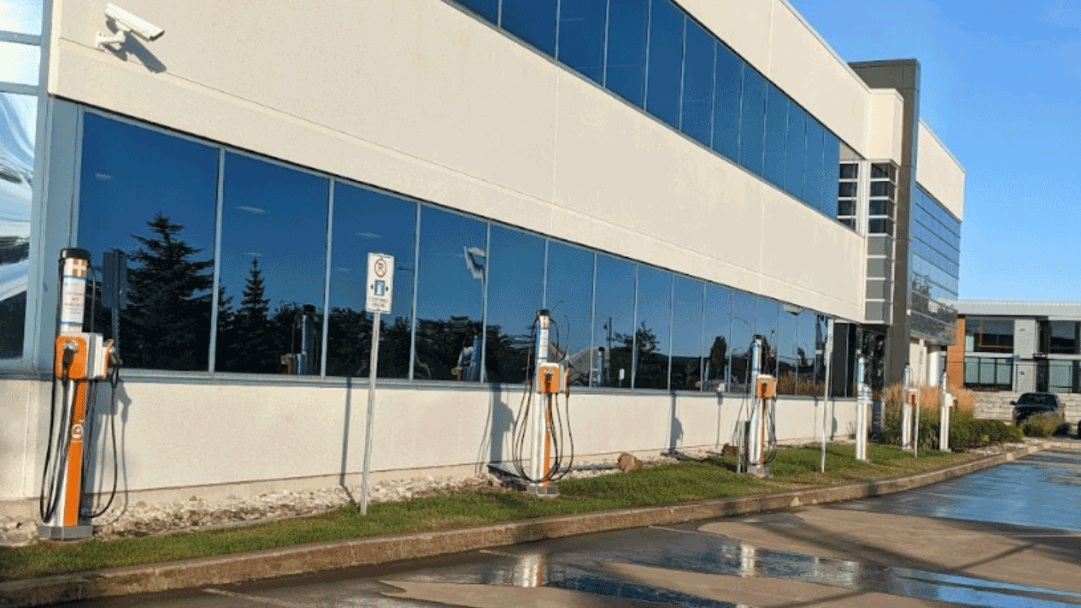 EV stations at the Geotab Oakville office.