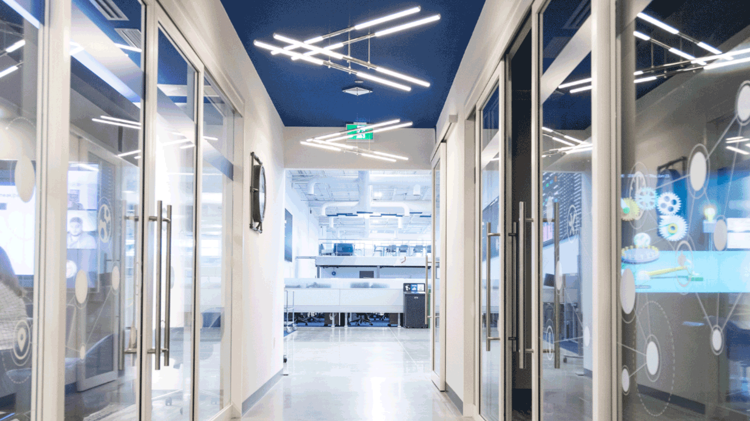 Inside the Geotab office in Oakville, Ontario.