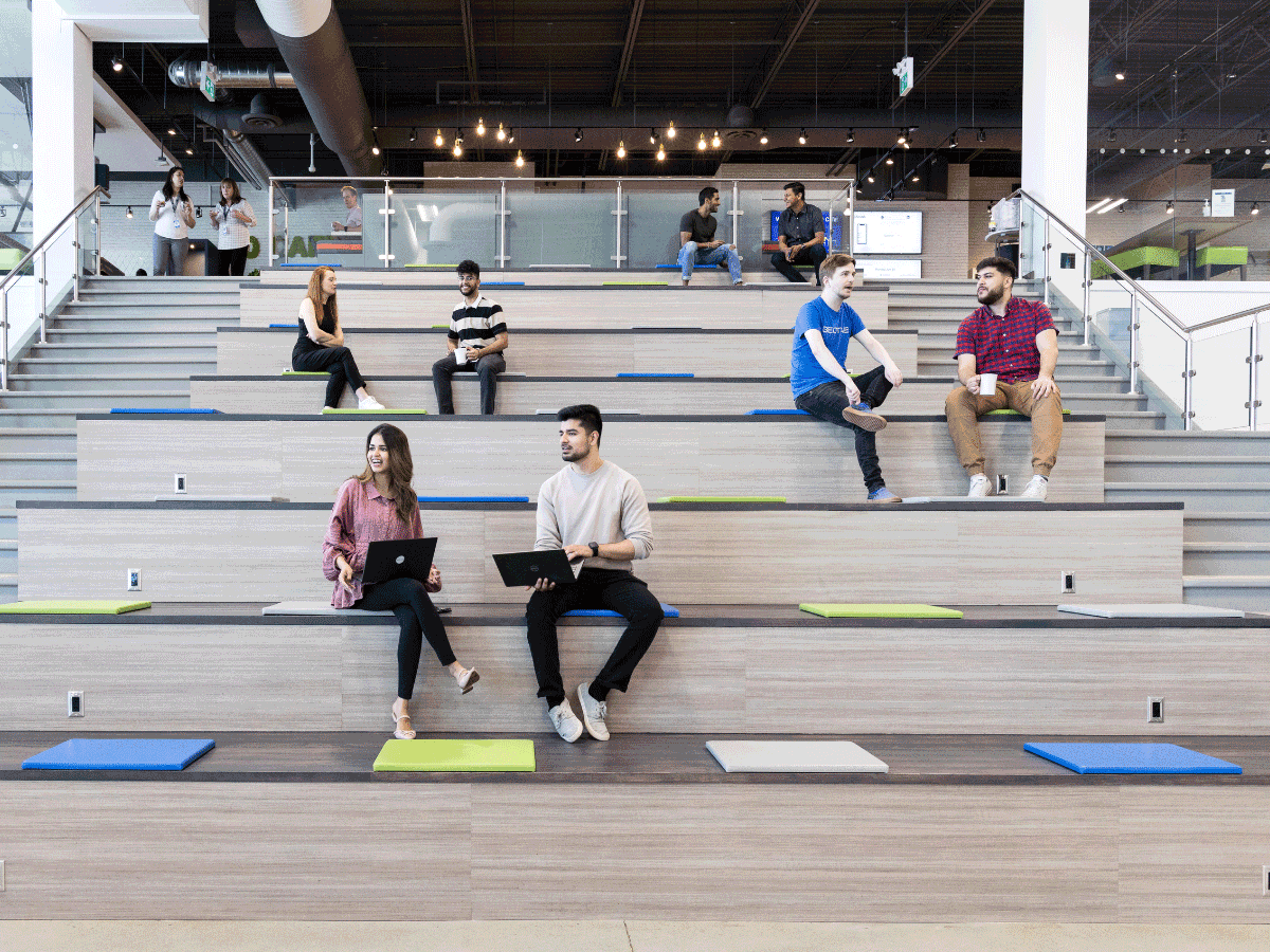 Employees at Geotab Headquarters in Oakville, Ontario.