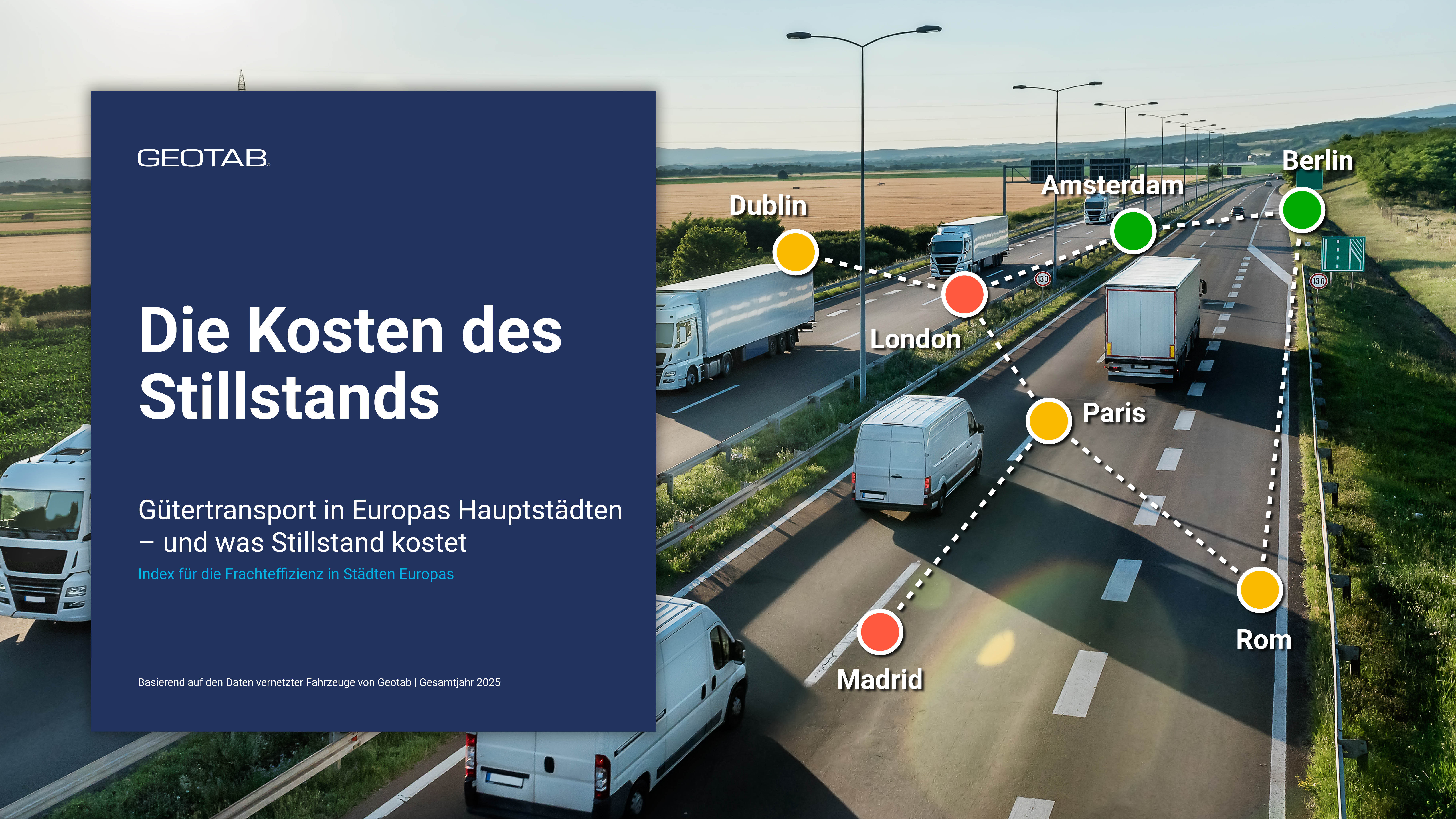 Titelbild des Index für die Frachteffizienz in Städten Europas.