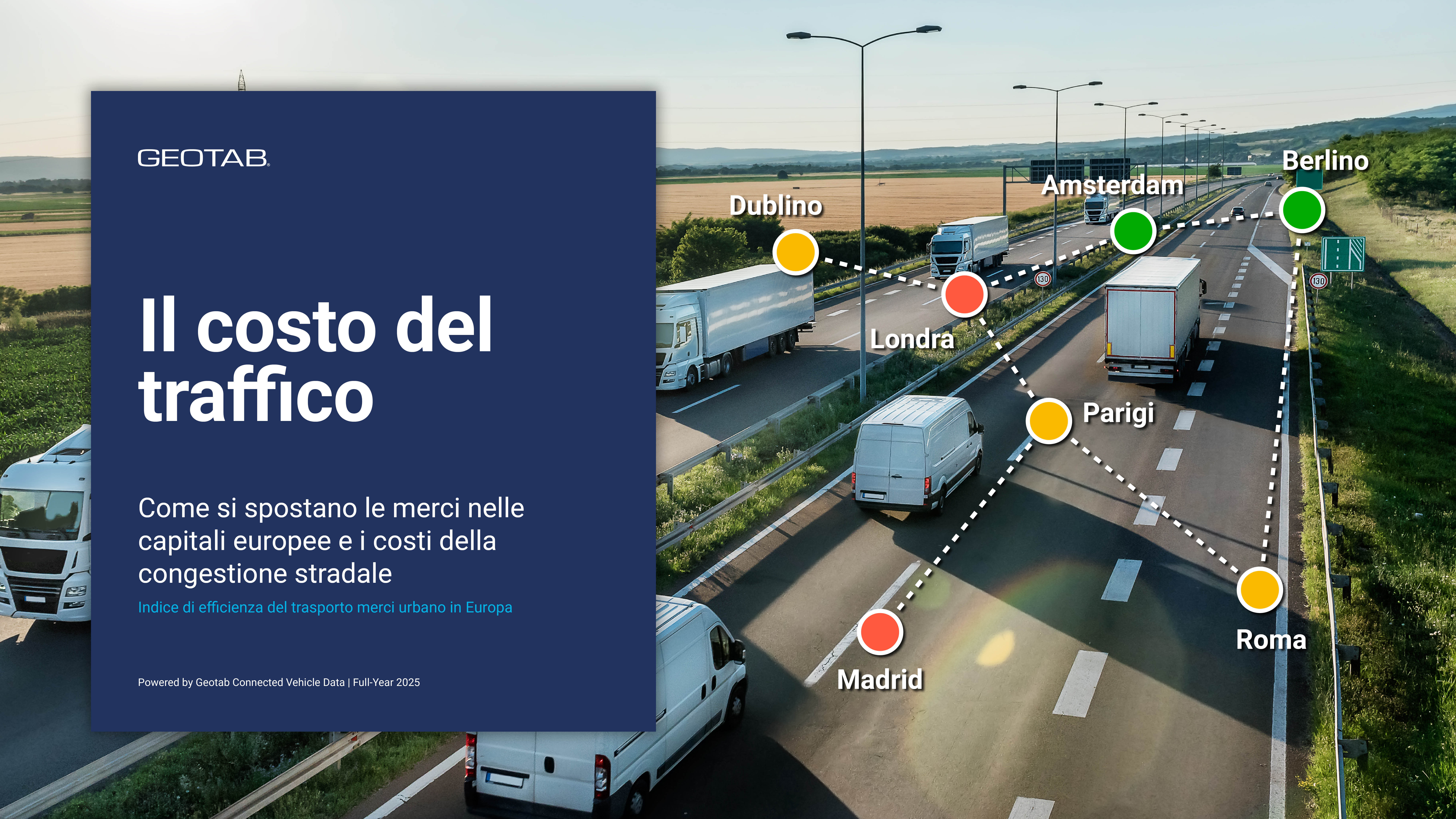 Immagine di copertina dell'Indice europeo di efficienza del trasporto merci urbano.