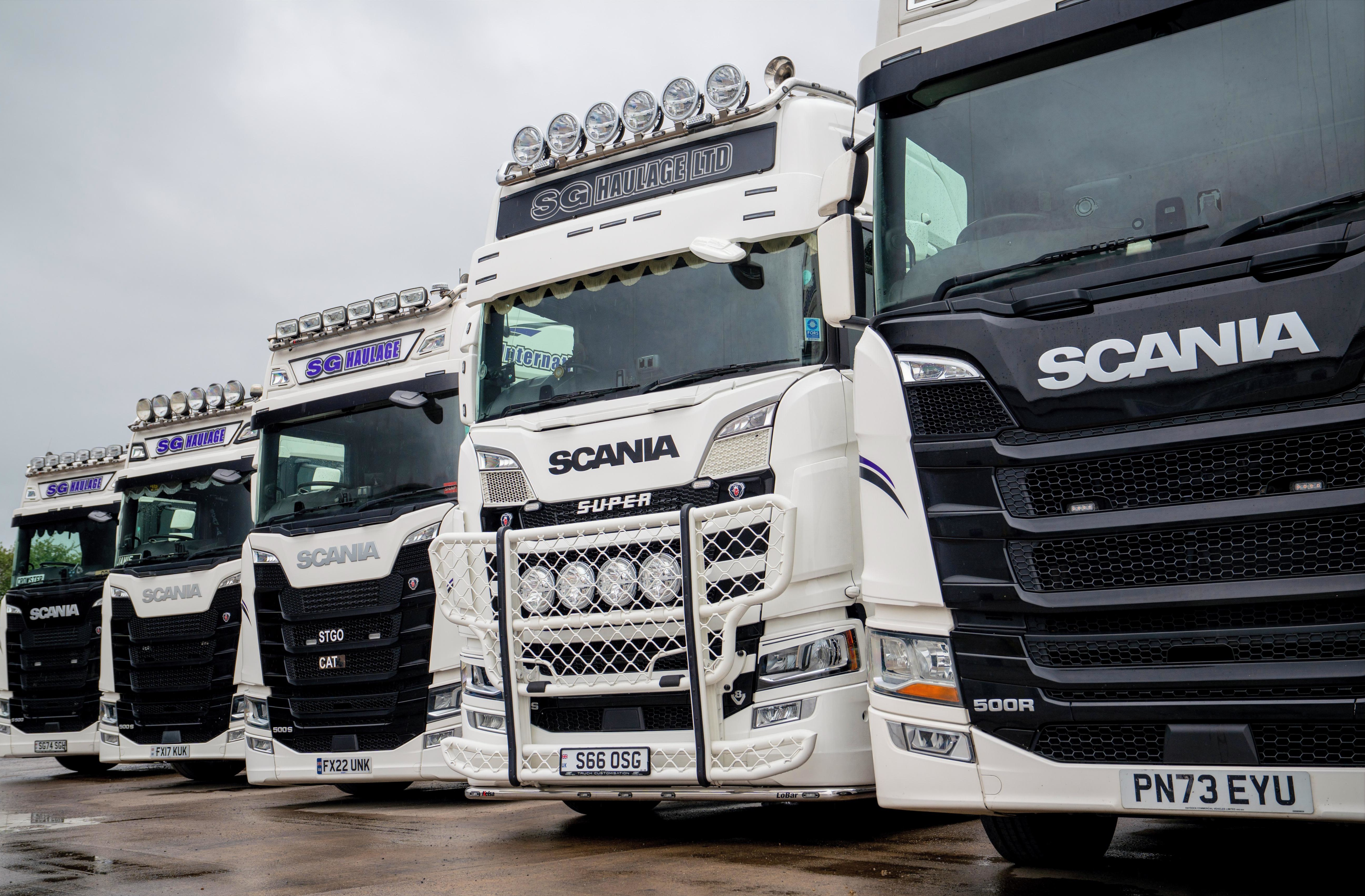 SG Haulage fleet trucks