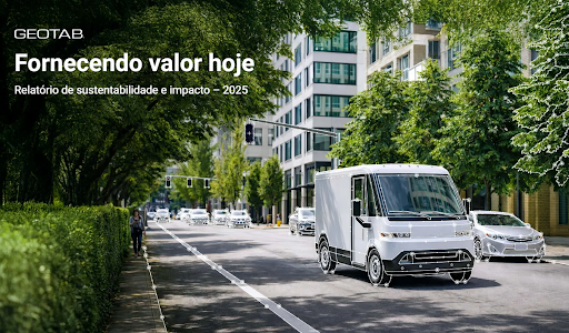 van de entrega last mile elétrica gerando dados enquanto trafega pela cidade 