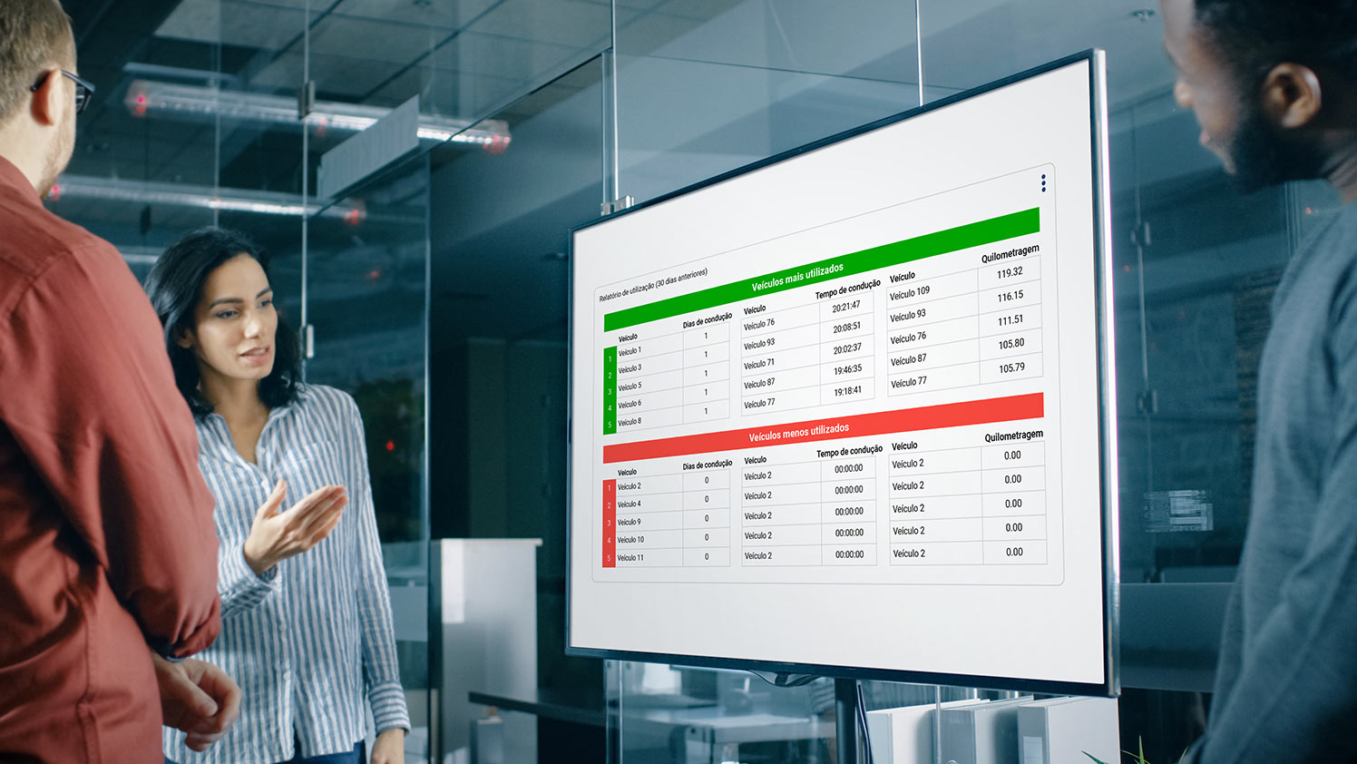 person looking at data on chart board