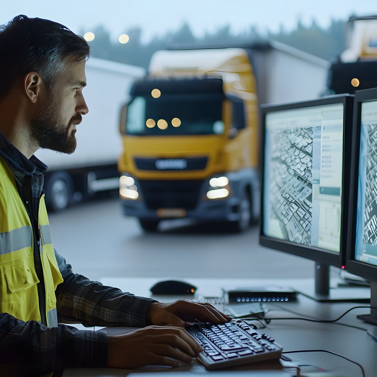 Operador logístico utiliza sistema ERP integrado à Geotab para monitorar mapas de rastreamento em tempo real.