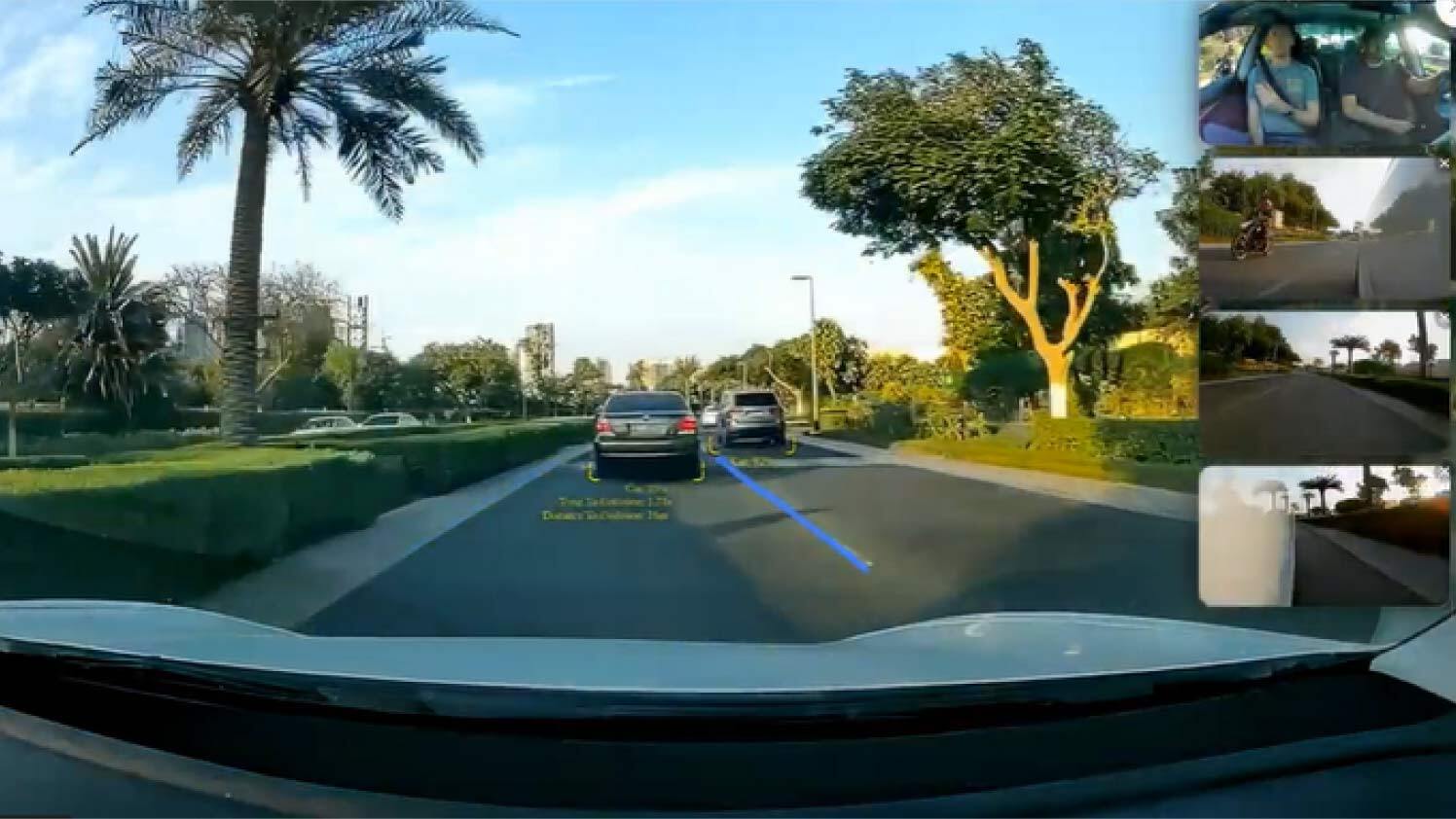 360°-zicht van de GO Focus Pro rondom het voertuig