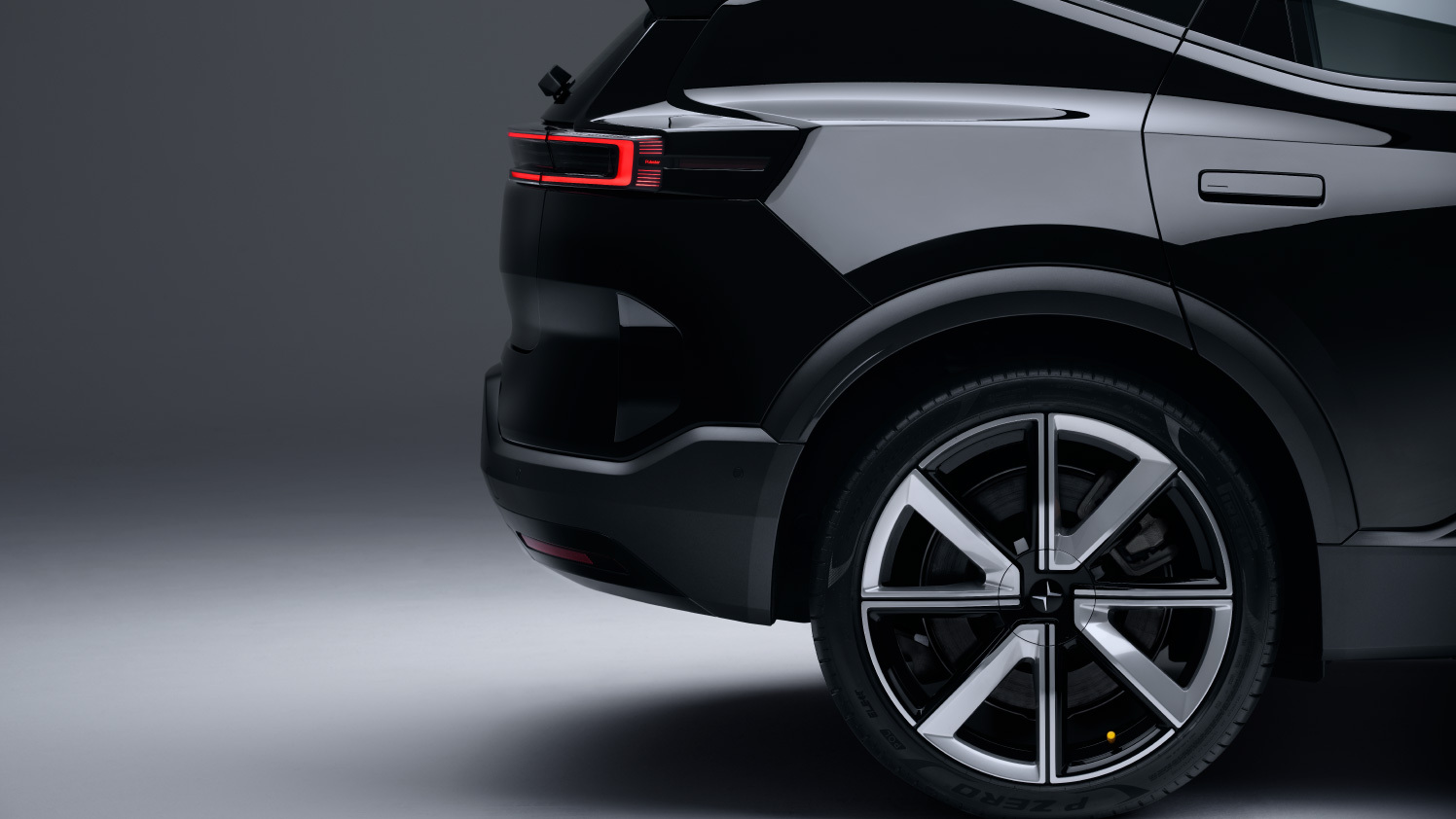 side rear view of a polestar vehicle