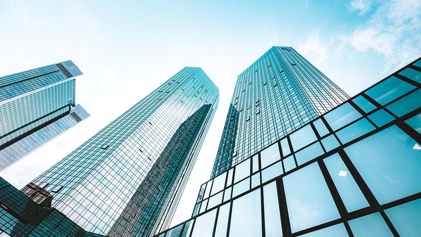 Tall building with blue sky in the background