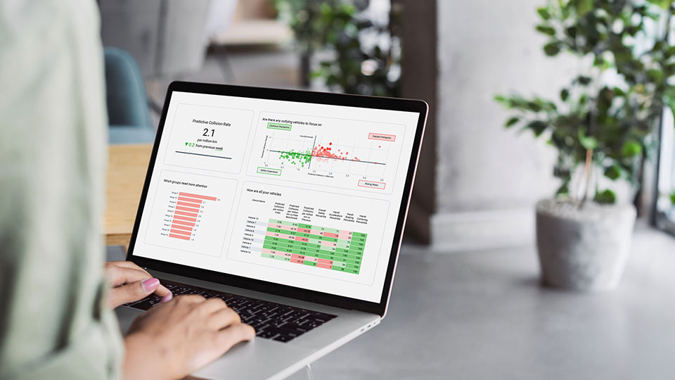 Laptop with Geotab Data Connector on the screen