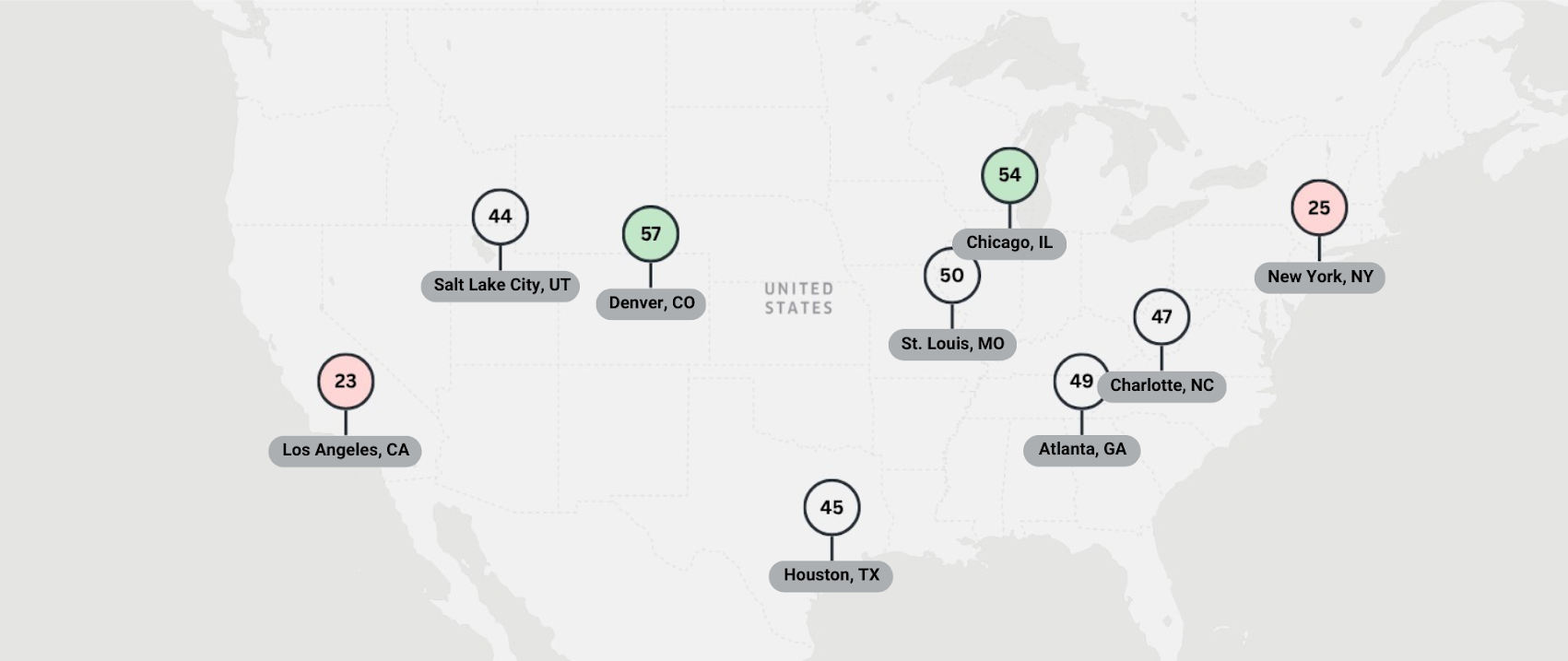 U.S map labeled