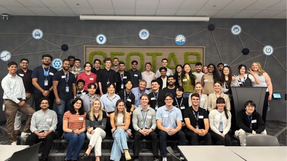 Geotab interns networking with full-time Geotabbers