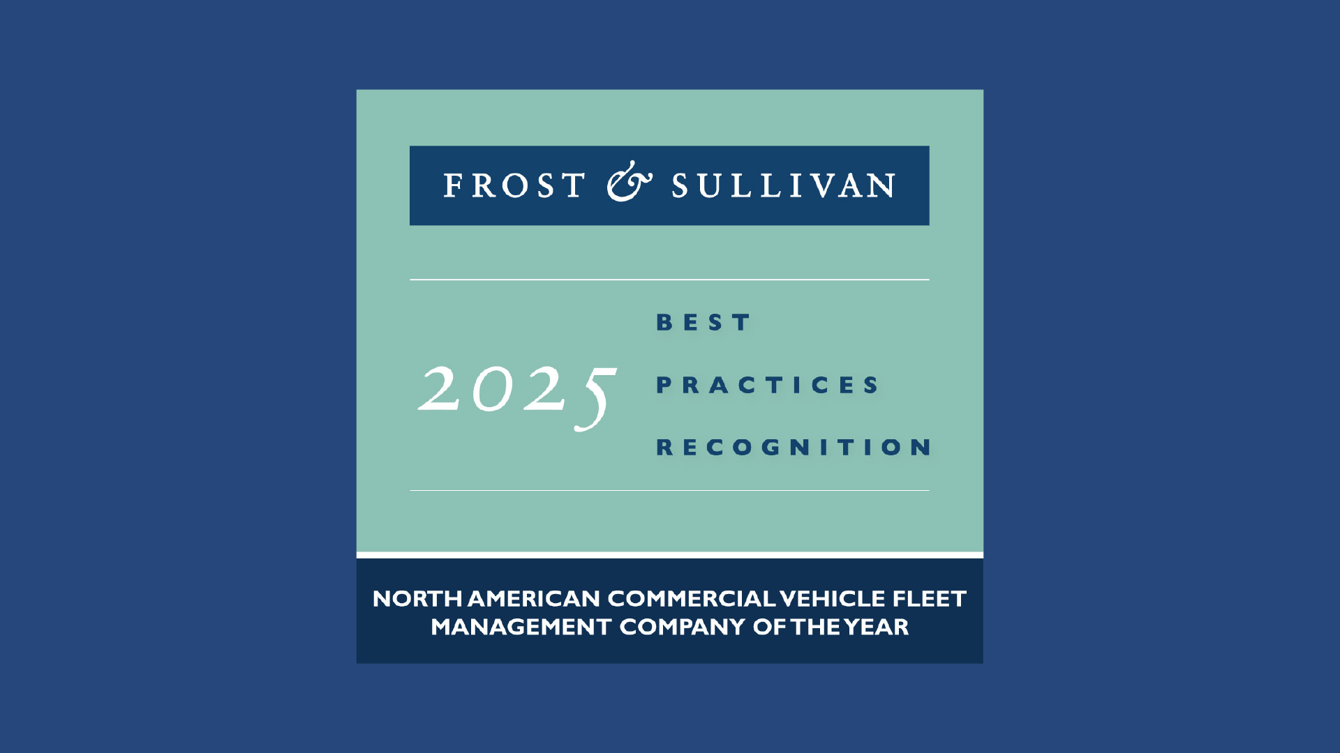 Frost & Sullivan 2025 North American Company of the Year Recognition Logo