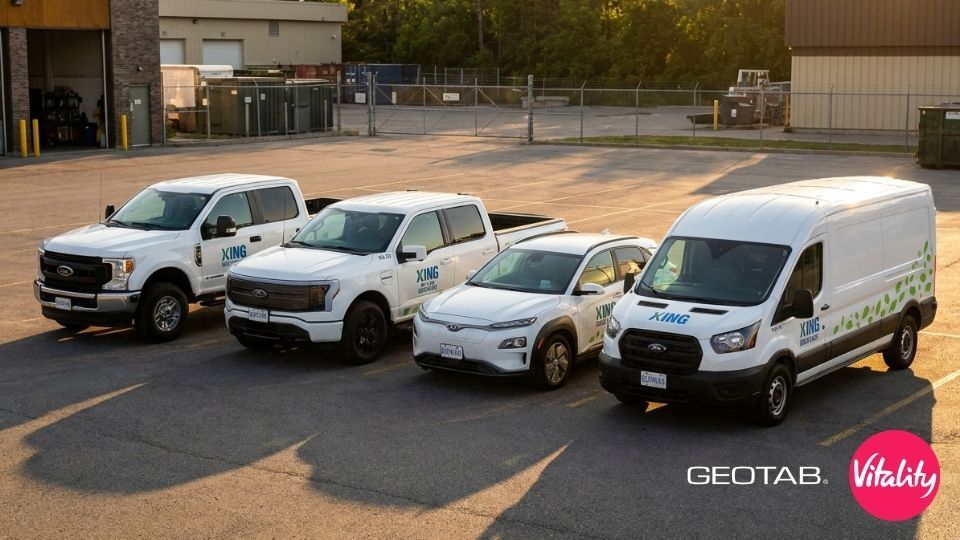 King Township vehicles with Geotab Vitality logo