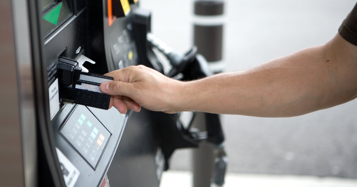 Gas card being used at a pump
