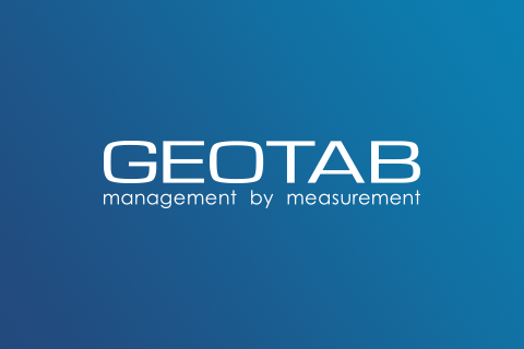 Geotab logo on dark blue background