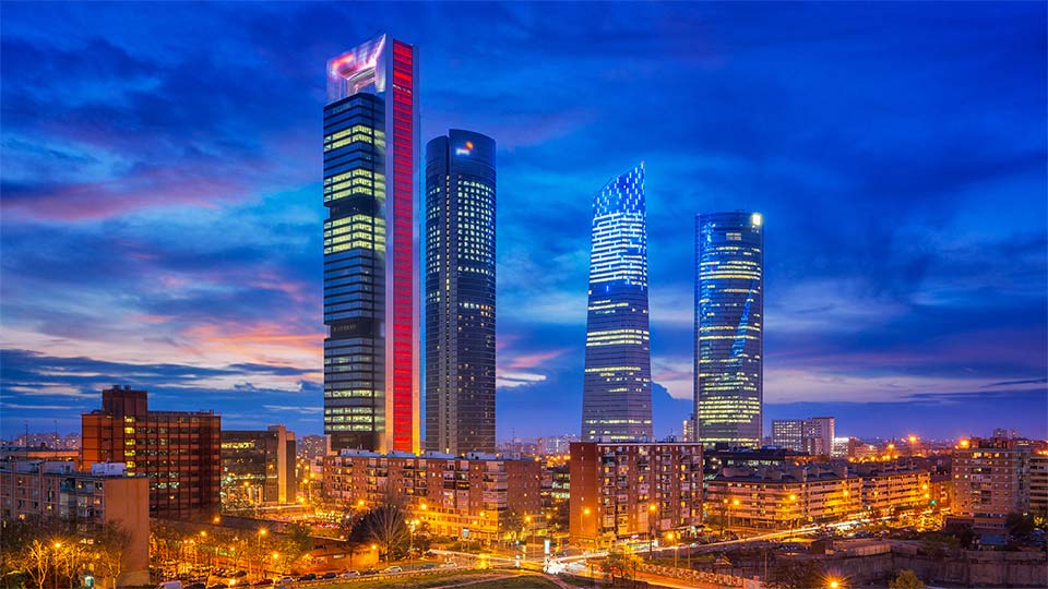 Madrid city skyline