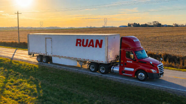 Ruan Transportation Class 8 truck on the highway