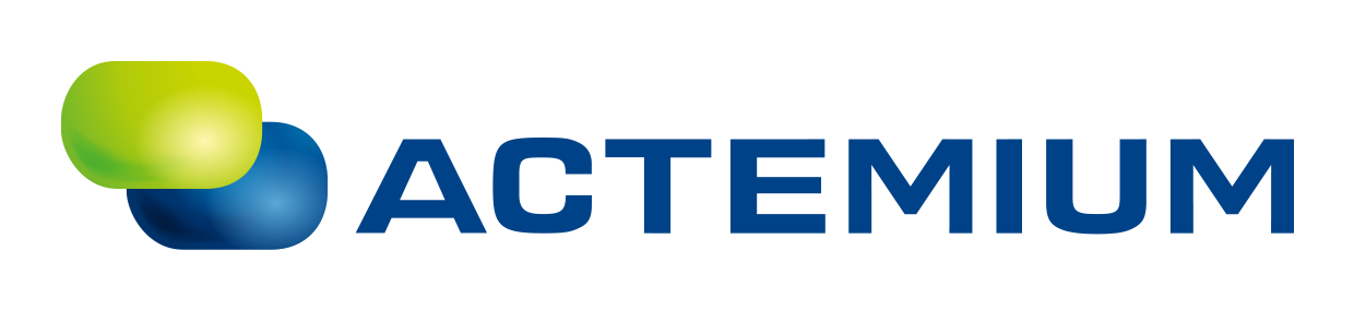 Green and blue ACTEMIUM logo
