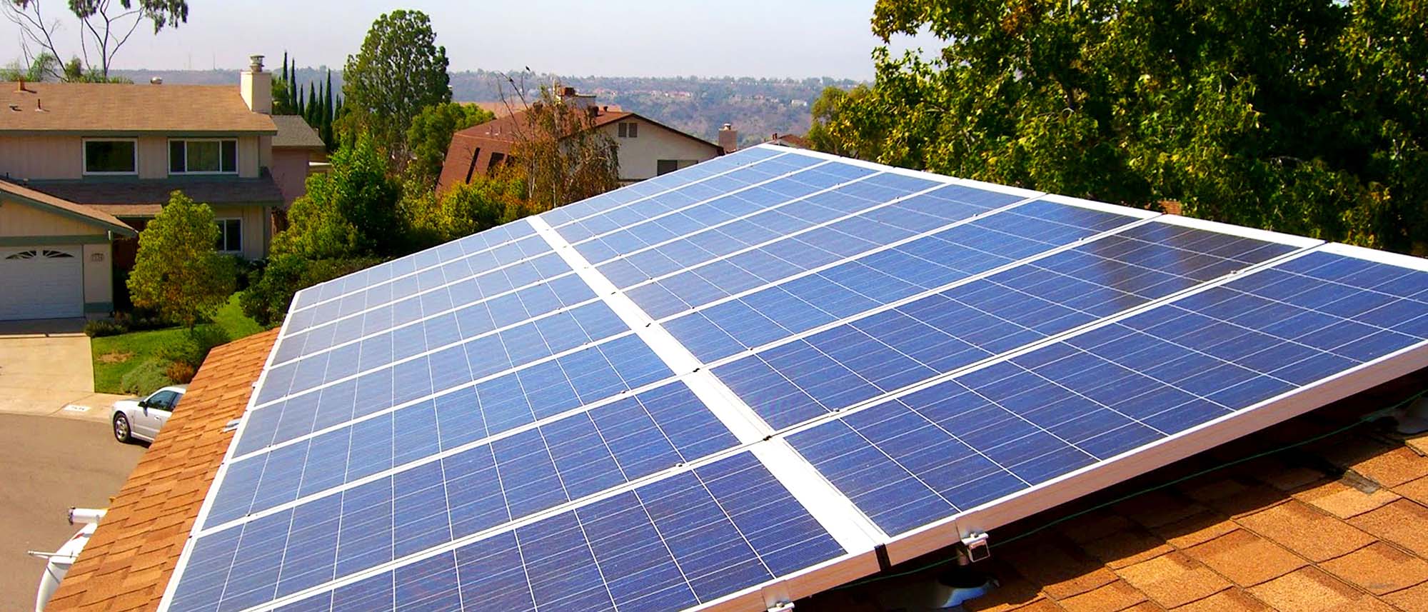 solar panels on a roof