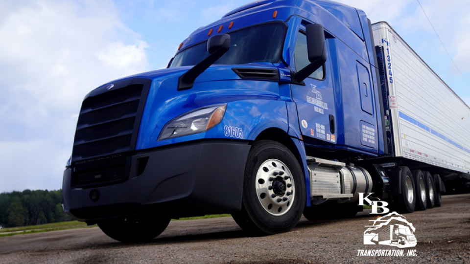 blue semi-truck