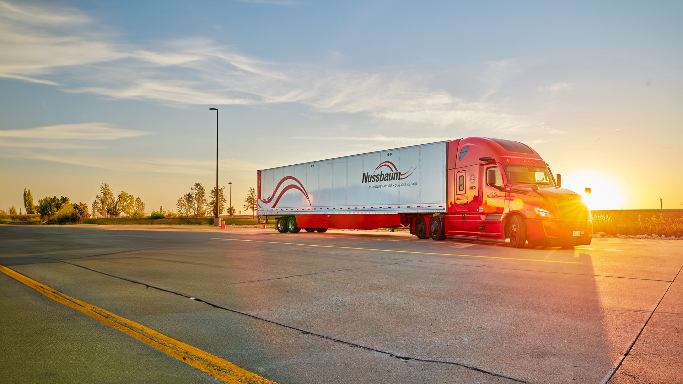 image of a truck during sunset