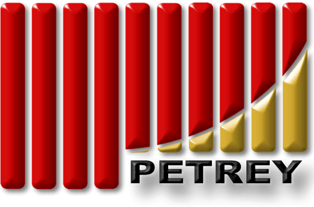 Red and yellow PETREY Logo