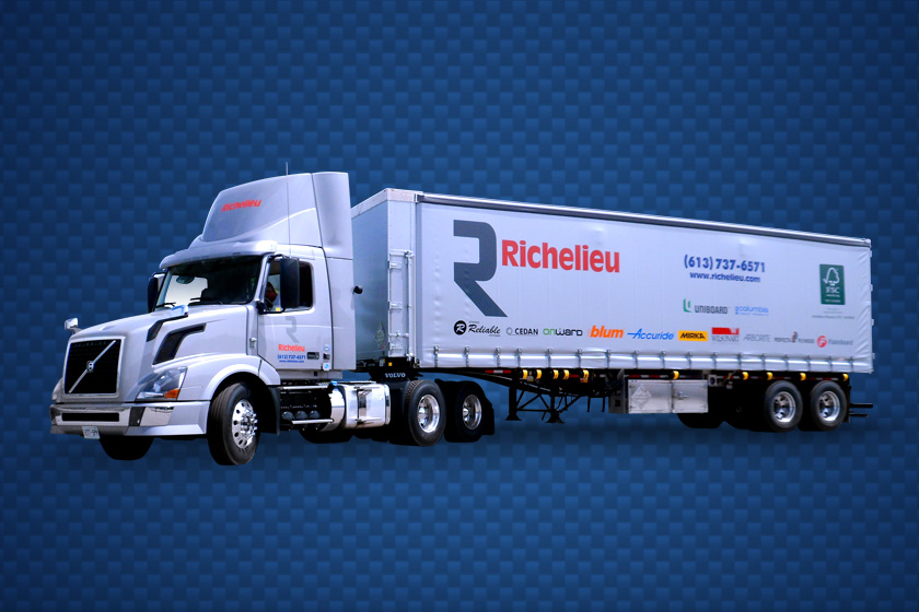 Richelieu semi truck on a dark blue background