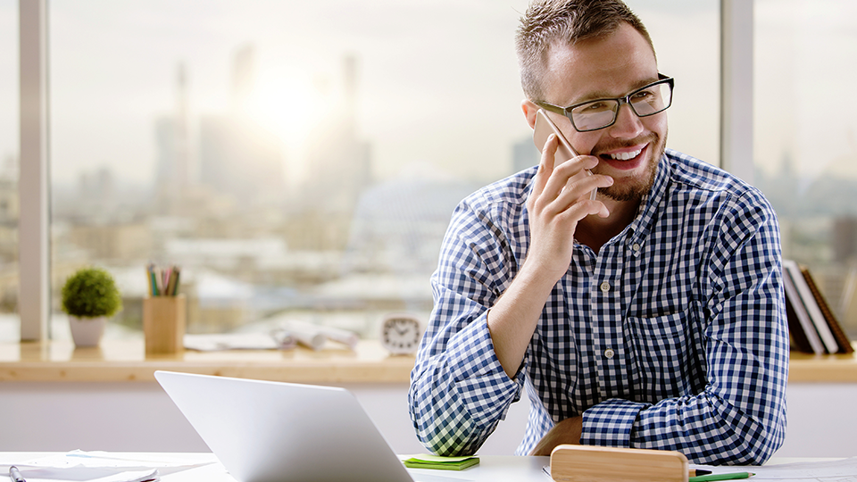 person making a sales call