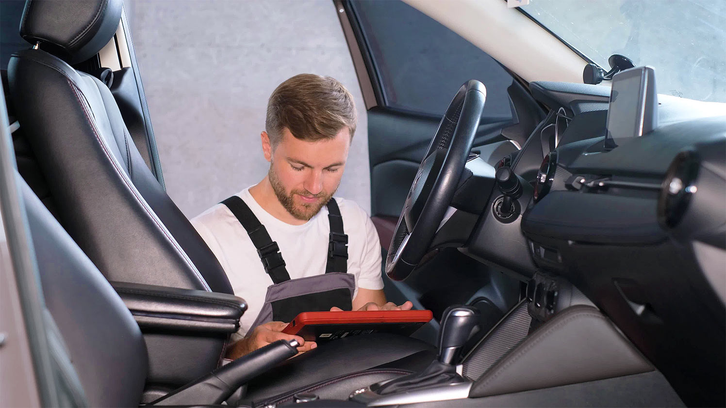 person on a tablet