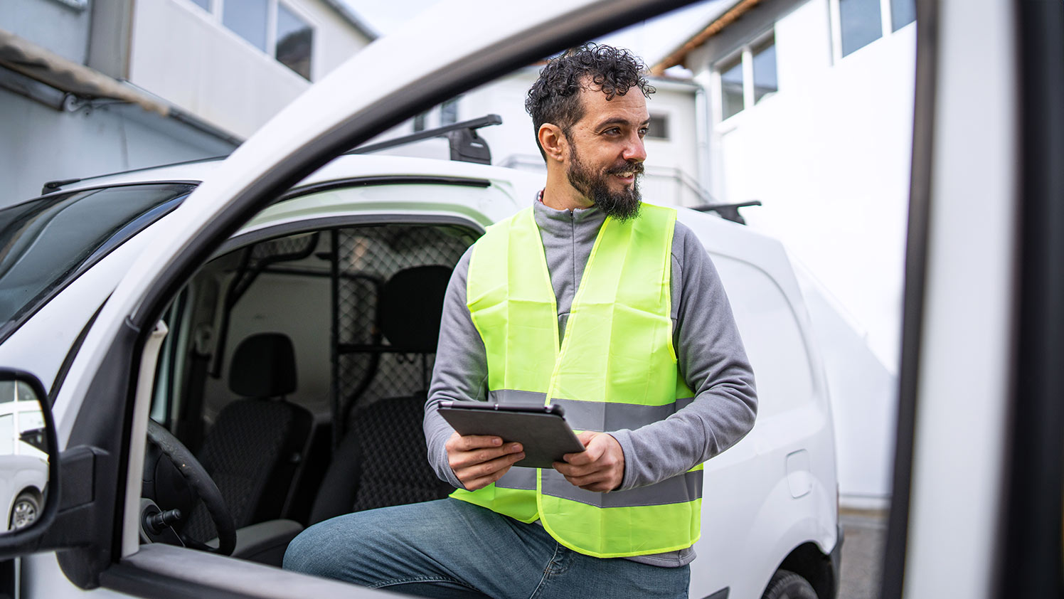 person in a high-vis vest